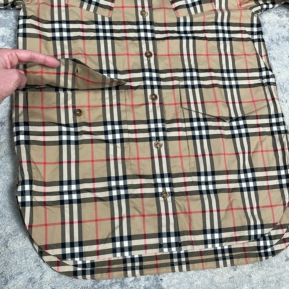 New Burberry London Girls Teigan Archive Check Shirt Dress Nova Plaid